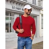 COOFANDY Men’s T Shirts Long Sleeve Cotton Blend T-Shirts Casual Crew Neck Soft Basic Tee Shirts(Red)