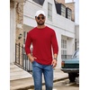 COOFANDY Men’s T Shirts Long Sleeve Cotton Blend T-Shirts Casual Crew Neck Soft Basic Tee Shirts(Red)
