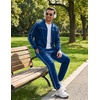 COOFANDY Mens Velour Tracksuits 2 Piece Set Outfits Zip Up Sweatsuits Velvet Jacket Pants Set(Blue)