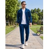 COOFANDY Mens Velour Tracksuits 2 Piece Set Outfits Zip Up Sweatsuits Velvet Jacket Pants Set(Blue)