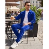 COOFANDY Mens Velour Tracksuits 2 Piece Set Outfits Zip Up Sweatsuits Velvet Jacket Pants Set(Royal Blue)