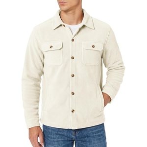 COOFANDY Mens Fleece Shacket Button Down Shirt Jacket Winter Warm Coat(Beige)
