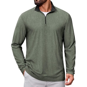 COOFANDY Mens Quarter Zip Pullover Lightweight Mock Neck Sweatshirt Regualer Fit Casual Shirt(Army Green)