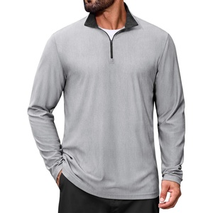 COOFANDY Mens Quarter Zip Pullover Lightweight Mock Neck Sweatshirt Regualer Fit Casual Shirt(Light Grey)