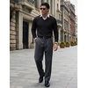 COOFANDY Mens V Neck Dress Sweater Knit Long Sleeve Pullover Sweaters(Black)