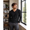 COOFANDY Mens V Neck Dress Sweater Knit Long Sleeve Pullover Sweaters(Black)
