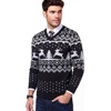 COOFANDY Mens V Neck Dress Sweater Knit Long Sleeve Pullover Sweaters(Black-white)