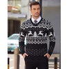 COOFANDY Mens V Neck Dress Sweater Knit Long Sleeve Pullover Sweaters(Black-white)