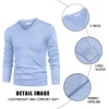 COOFANDY Mens V Neck Dress Sweater Knit Long Sleeve Pullover Sweaters(Blue)