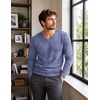 COOFANDY Mens V Neck Dress Sweater Knit Long Sleeve Pullover Sweaters(Blue and White)
