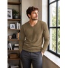 COOFANDY Mens V Neck Dress Sweater Knit Long Sleeve Pullover Sweaters(Brown)