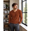 COOFANDY Mens V Neck Dress Sweater Knit Long Sleeve Pullover Sweaters(Dark Brown)