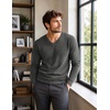 COOFANDY Mens V Neck Dress Sweater Knit Long Sleeve Pullover Sweaters(Dark Gray)