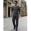 COOFANDY Mens V Neck Dress Sweater Knit Long Sleeve Pullover Sweaters(Dark Gray)
