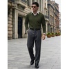 COOFANDY Mens V Neck Dress Sweater Knit Long Sleeve Pullover Sweaters(Deep Army Green)