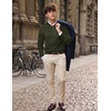 COOFANDY Mens V Neck Dress Sweater Knit Long Sleeve Pullover Sweaters(Deep Army Green)