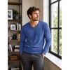 COOFANDY Mens V Neck Dress Sweater Knit Long Sleeve Pullover Sweaters(Denim Blue)