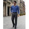COOFANDY Mens V Neck Dress Sweater Knit Long Sleeve Pullover Sweaters(Denim Blue)