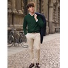COOFANDY Mens V Neck Dress Sweater Knit Long Sleeve Pullover Sweaters(Green)