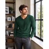 COOFANDY Mens V Neck Dress Sweater Knit Long Sleeve Pullover Sweaters(Green)