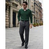 COOFANDY Mens V Neck Dress Sweater Knit Long Sleeve Pullover Sweaters(Green)