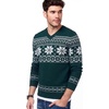 COOFANDY Mens V Neck Dress Sweater Knit Long Sleeve Pullover Sweaters(Green-white)