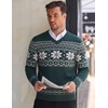 COOFANDY Mens V Neck Dress Sweater Knit Long Sleeve Pullover Sweaters(Green-white)