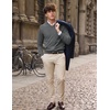 COOFANDY Mens V Neck Dress Sweater Knit Long Sleeve Pullover Sweaters(Grey)