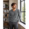 COOFANDY Mens V Neck Dress Sweater Knit Long Sleeve Pullover Sweaters(Grey)