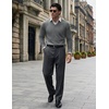 COOFANDY Mens V Neck Dress Sweater Knit Long Sleeve Pullover Sweaters(Grey)