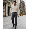 COOFANDY Mens V Neck Dress Sweater Knit Long Sleeve Pullover Sweaters(Khaki)