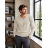 COOFANDY Mens V Neck Dress Sweater Knit Long Sleeve Pullover Sweaters(Khaki)