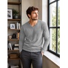 COOFANDY Mens V Neck Dress Sweater Knit Long Sleeve Pullover Sweaters(Light Grey)