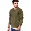 COOFANDY Mens V Neck Dress Sweater Knit Long Sleeve Pullover Sweaters(New Green)