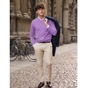 COOFANDY Mens V Neck Dress Sweater Knit Long Sleeve Pullover Sweaters(Purple)