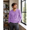 COOFANDY Mens V Neck Dress Sweater Knit Long Sleeve Pullover Sweaters(Purple)