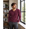 COOFANDY Mens V Neck Dress Sweater Knit Long Sleeve Pullover Sweaters(Purplish Red)