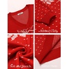 COOFANDY Mens V Neck Dress Sweater Knit Long Sleeve Pullover Sweaters(Red-white)