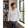 COOFANDY Mens V Neck Dress Sweater Knit Long Sleeve Pullover Sweaters(White)