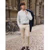COOFANDY Mens V Neck Dress Sweater Knit Long Sleeve Pullover Sweaters(White)