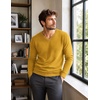 COOFANDY Mens V Neck Dress Sweater Knit Long Sleeve Pullover Sweaters(Yellow)