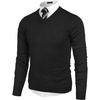 COOFANDY Mens V Neck Dress Sweater Knit Long Sleeve Pullover Sweaters(Black)