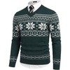 COOFANDY Mens V Neck Dress Sweater Knit Long Sleeve Pullover Sweaters(Green-white)