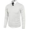 COOFANDY Mens V Neck Dress Sweater Knit Long Sleeve Pullover Sweaters(White)