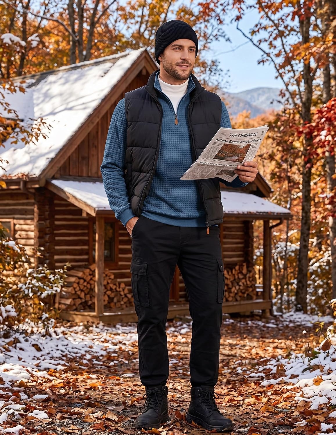 image:imageCOOFANDY Mens Quarter Zip Pullover Sweatshirts 14 Zip Long Sleeve SweaterBlue