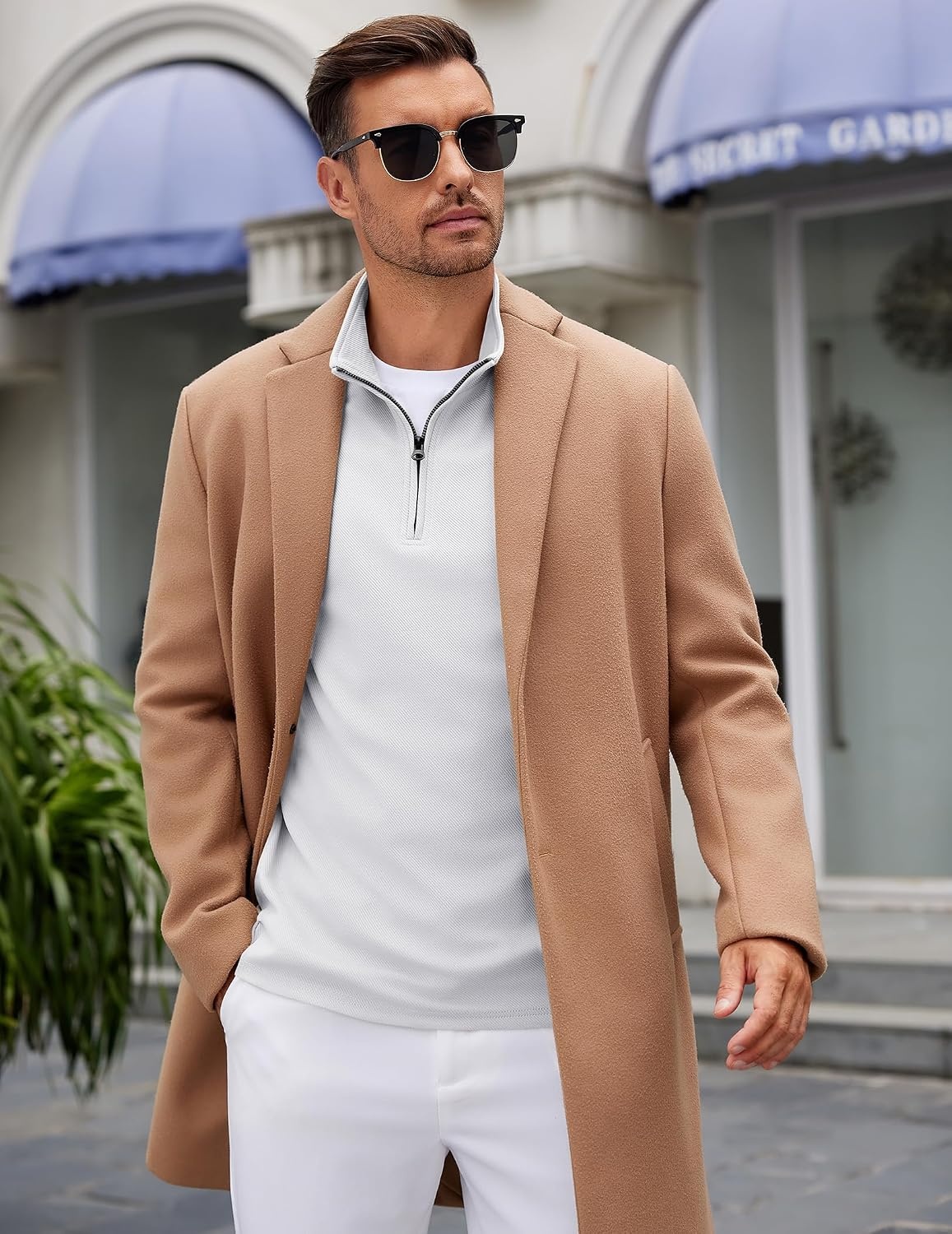 image:imageCOOFANDY Mens Quarter Zip Up Pullover Lightweight Mock Neck SweatshirtWhite