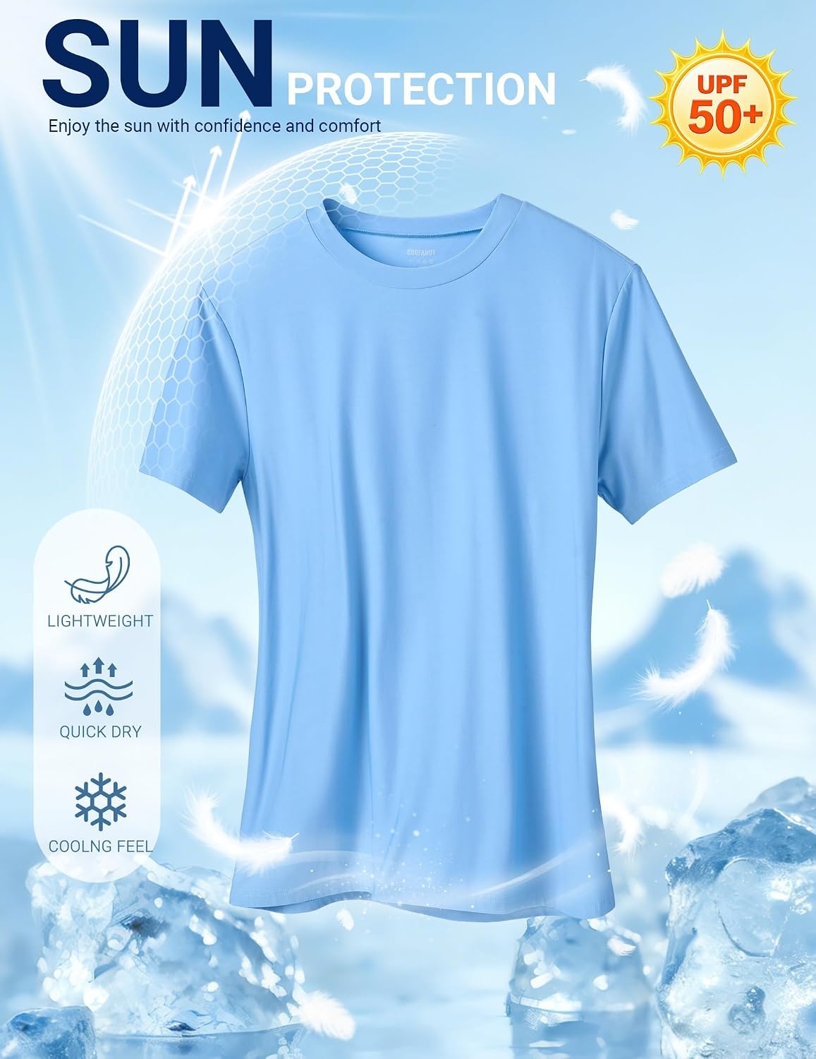 image:imageCOOFANDY Mens TShirts Short Sleeve UPF 50 Quick Dry Workout Athletic TeeOrange