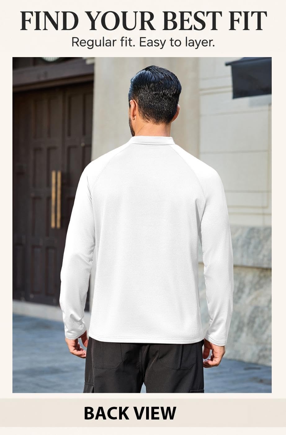 image:imageCOOFANDY Mens Thermal Long Sleeve Shirt Mock Turtleneck Fleece Base Layer02 Bleached
