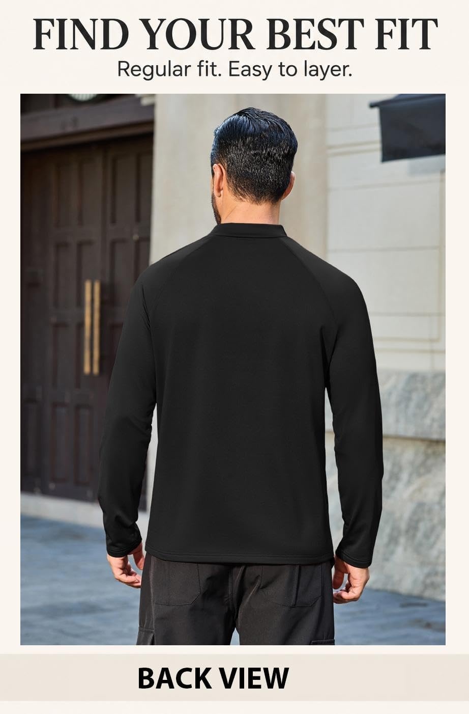 image:imageCOOFANDY Mens Thermal Long Sleeve Shirt Mock Turtleneck Fleece Base LayerBlack
