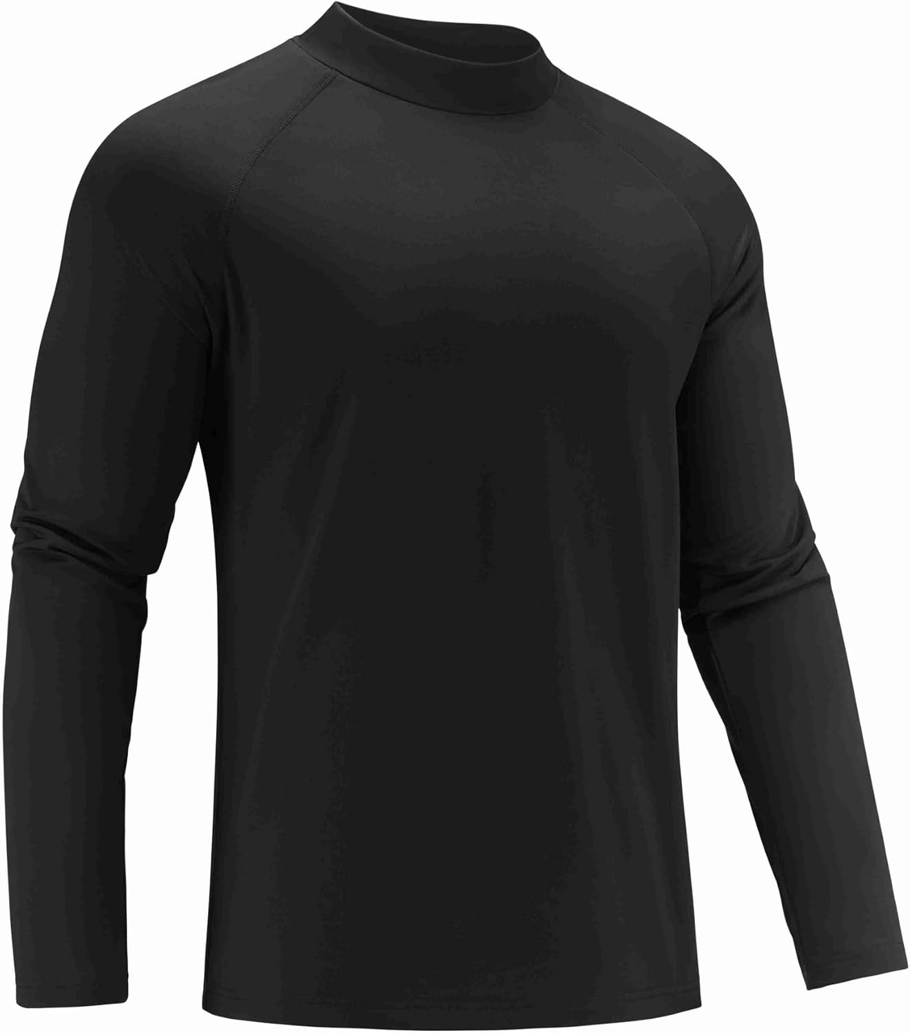 image:imageCOOFANDY Mens Thermal Long Sleeve Shirt Mock Turtleneck Fleece Base LayerBlack